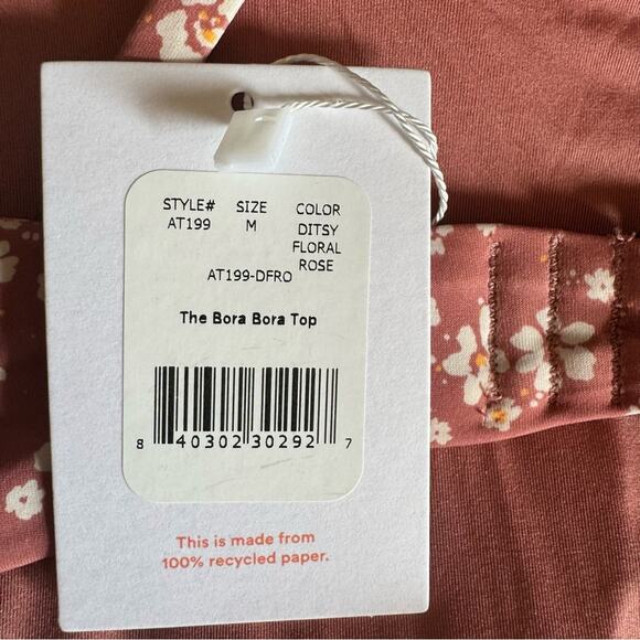 Andie Swim The Bora Bora Convertible Bikini Top In Ditzy Floral Rose Size M NEW - Picture 13 of 14